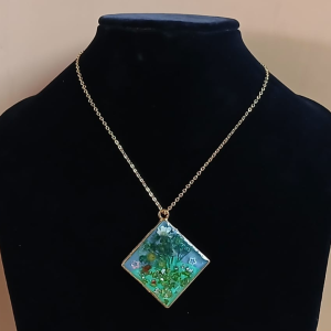 handcrafted resin art necklace